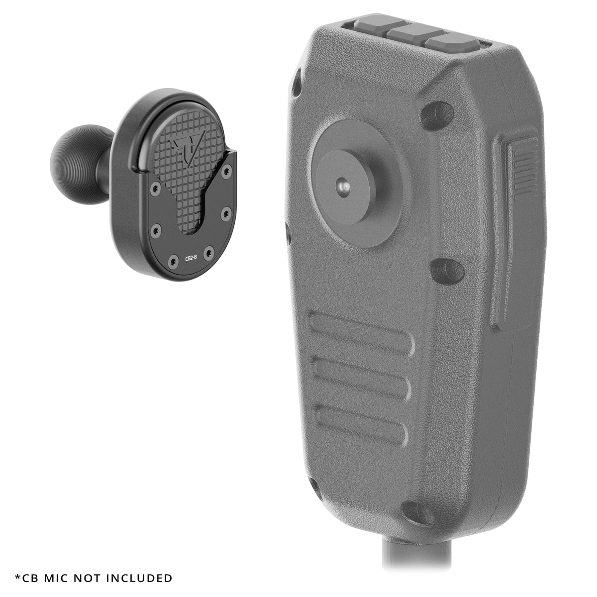 Tackform spring-loaded CB microphone holder with 20mm ball, universal fit
