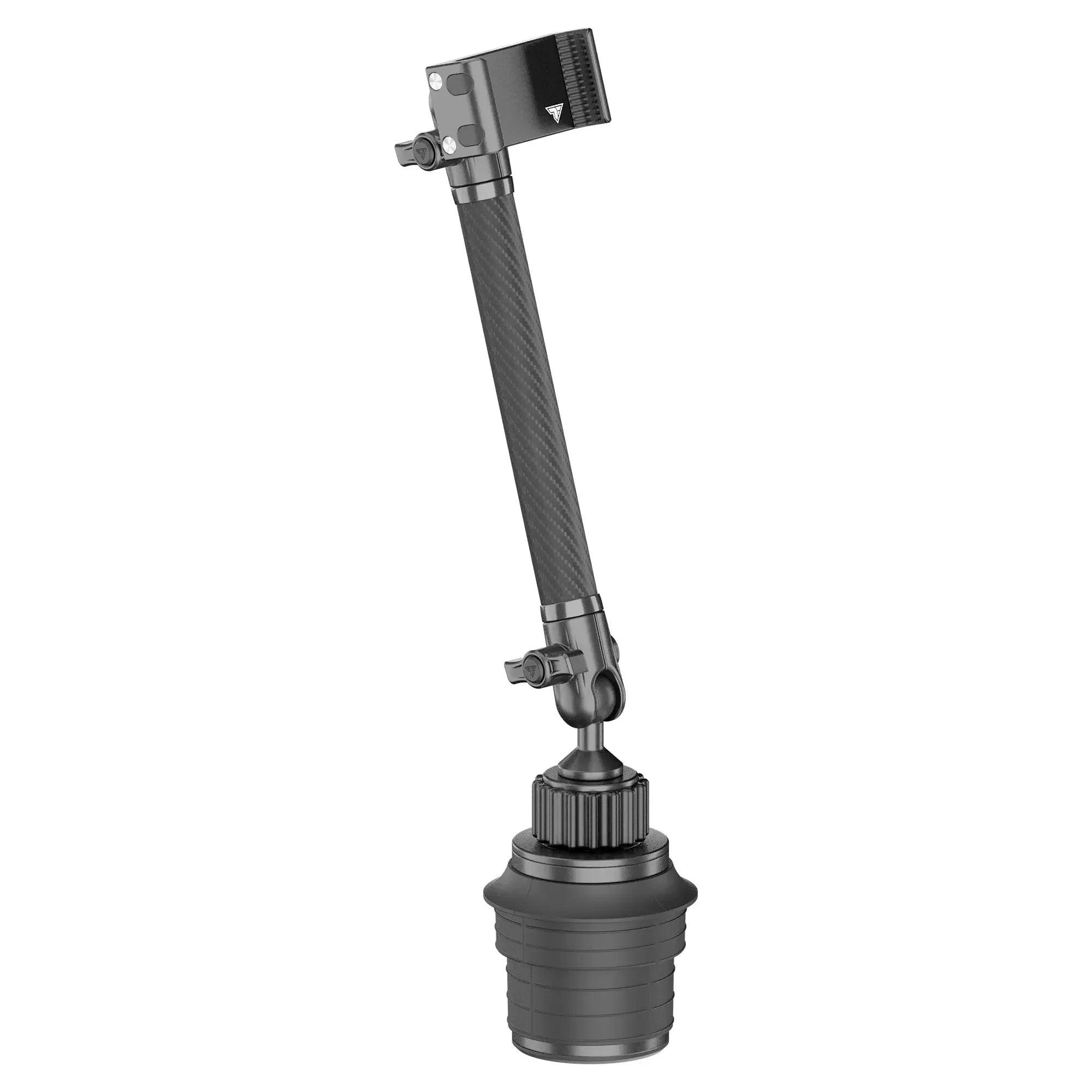 Adjustable black vehicle antenna with rugged mounting base for off-road or overlanding use