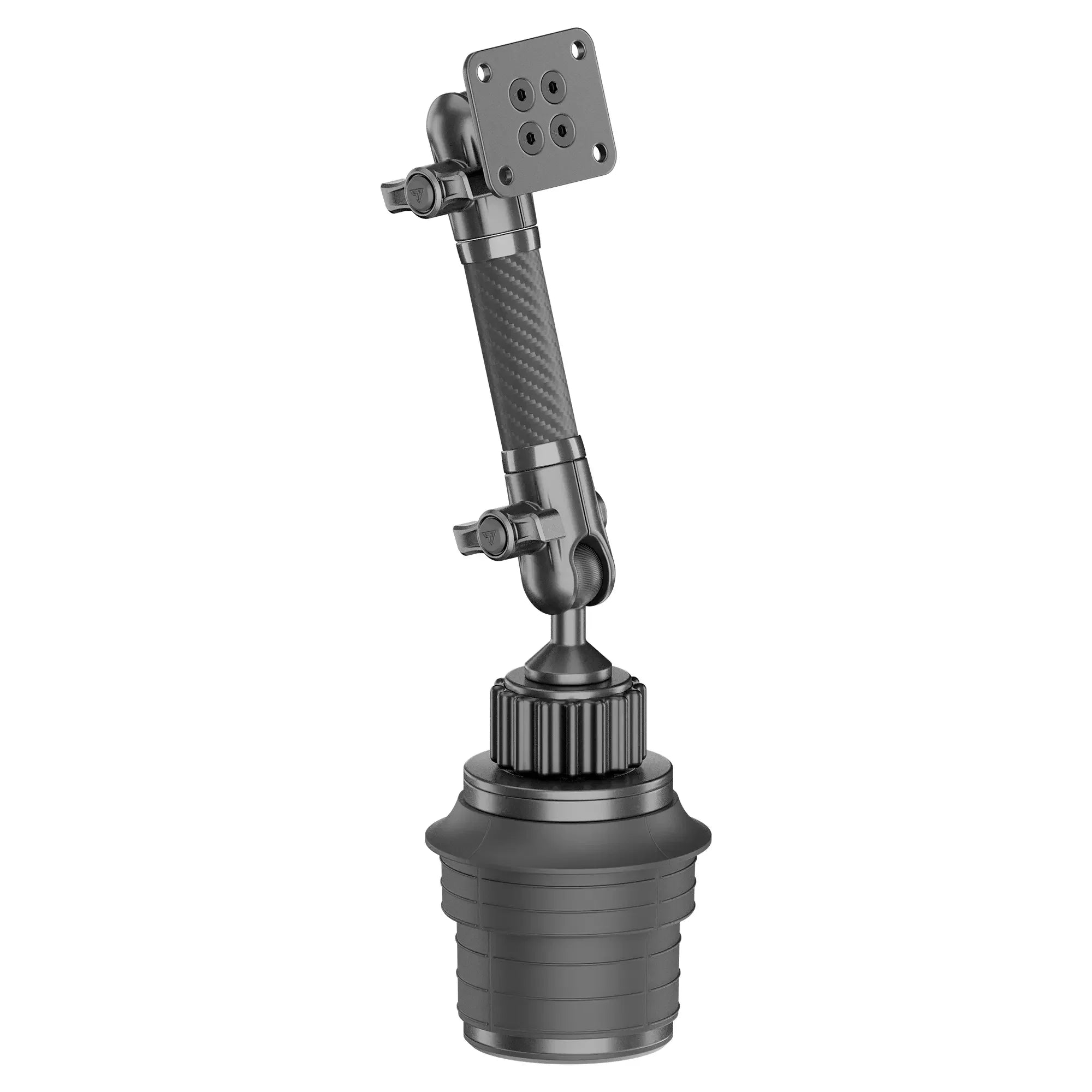 Adjustable carbon fiber suction cup mount for vehicle overlanding accessories