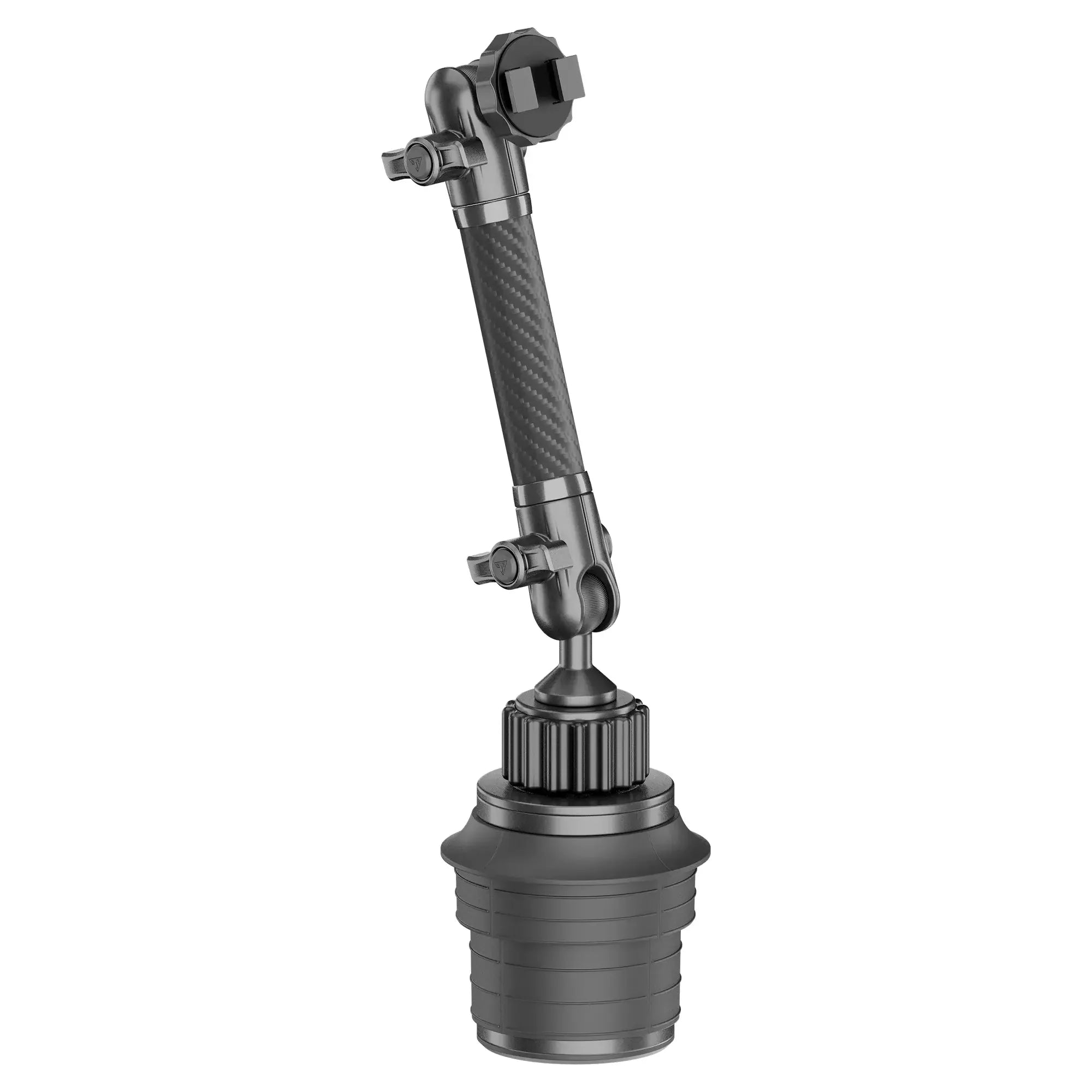 Adjustable black carbon fiber vehicle accessory mount for overlanding gear