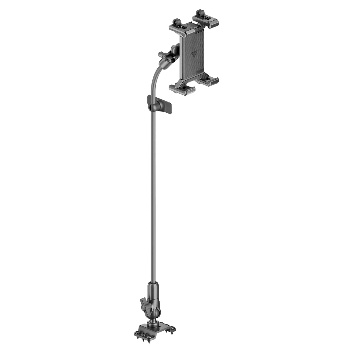Tackform drill base mount with SLATE metal tablet cradle for universal fit