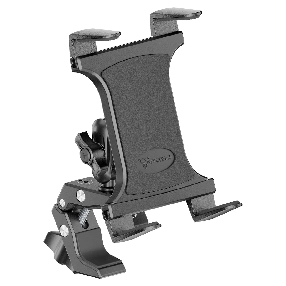 Tackform composite tablet holder with grab handle bar clamp for universal fit