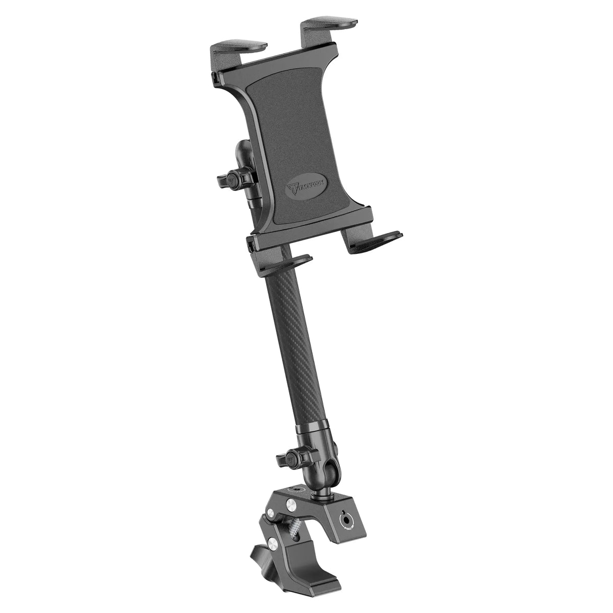 Tackform composite tablet holder with grab handle bar clamp for universal fit