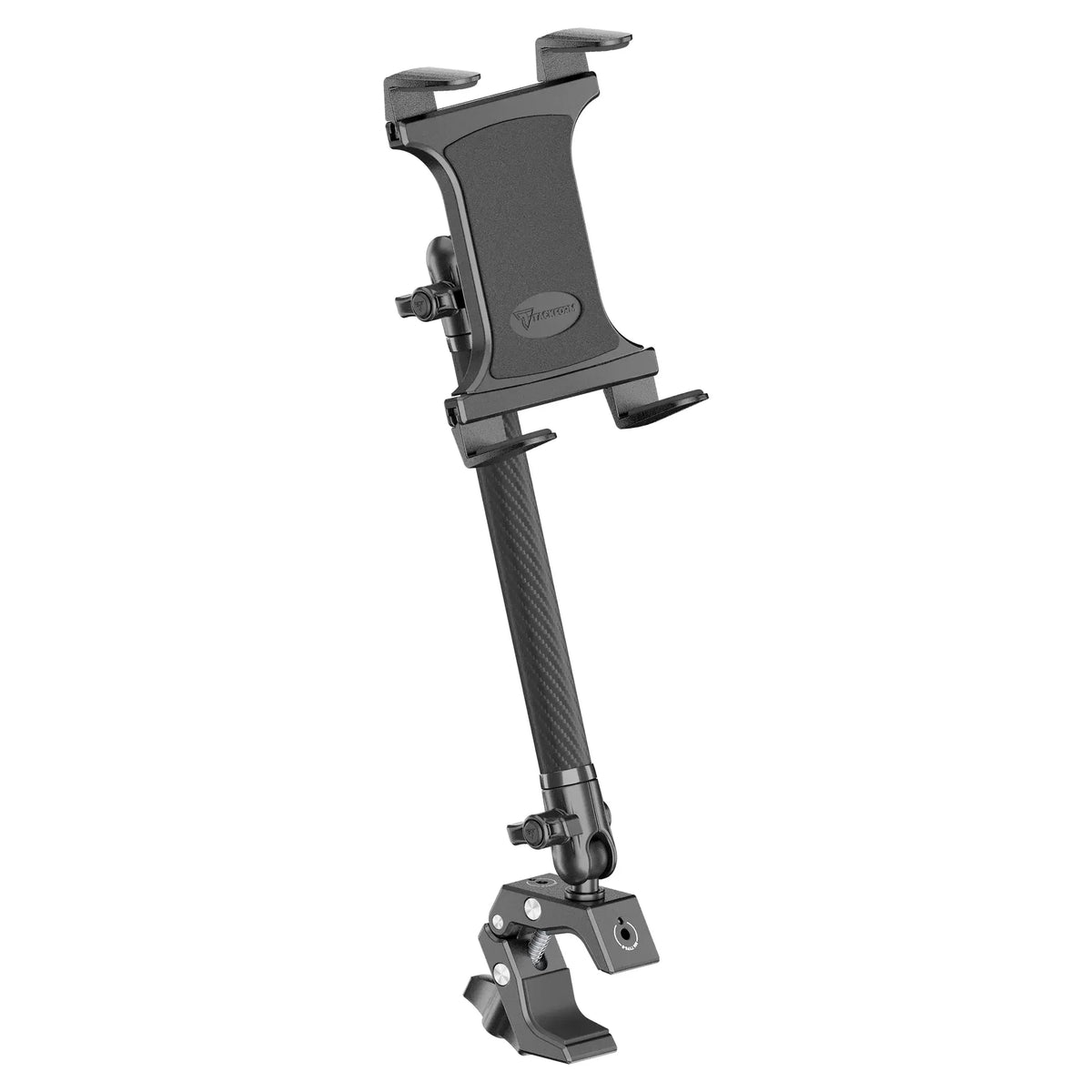 Tackform composite tablet holder with grab handle bar clamp for universal fit