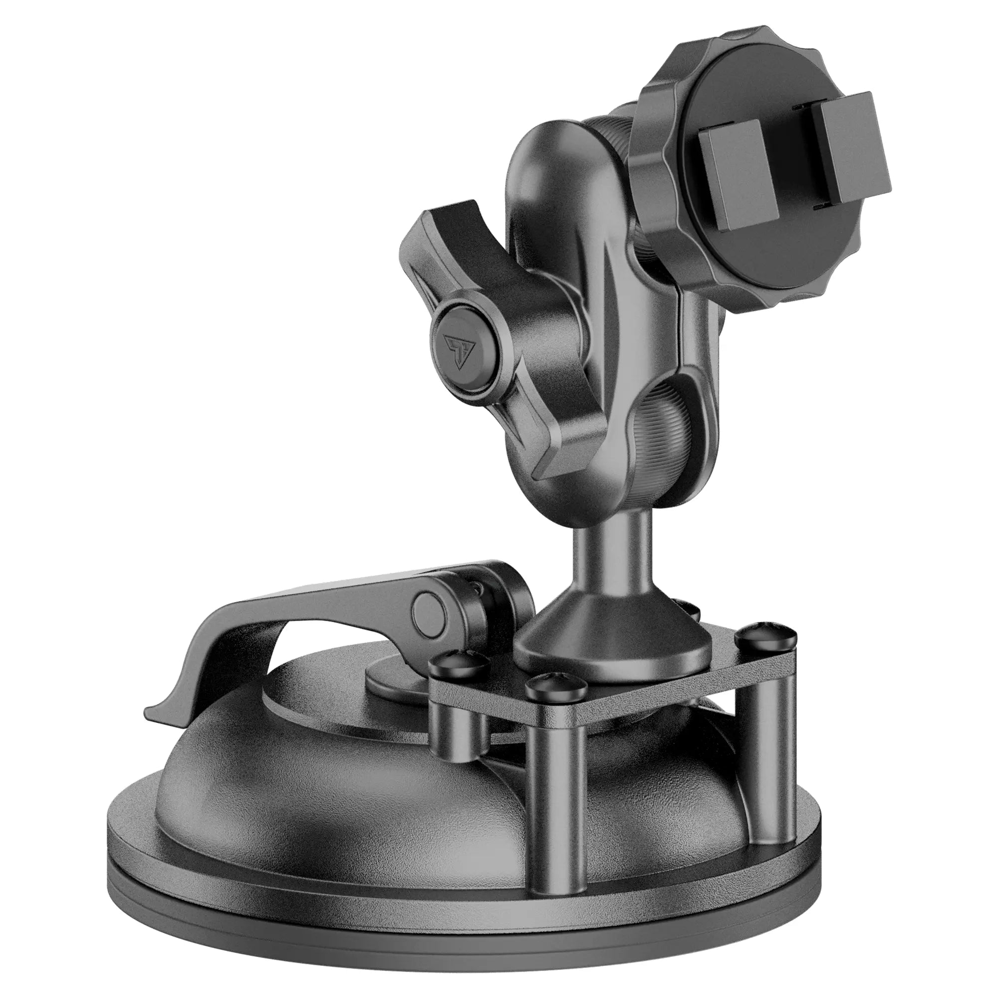 Heavy-duty black suction cup vehicle mount for overlanding accessories and adventure gear