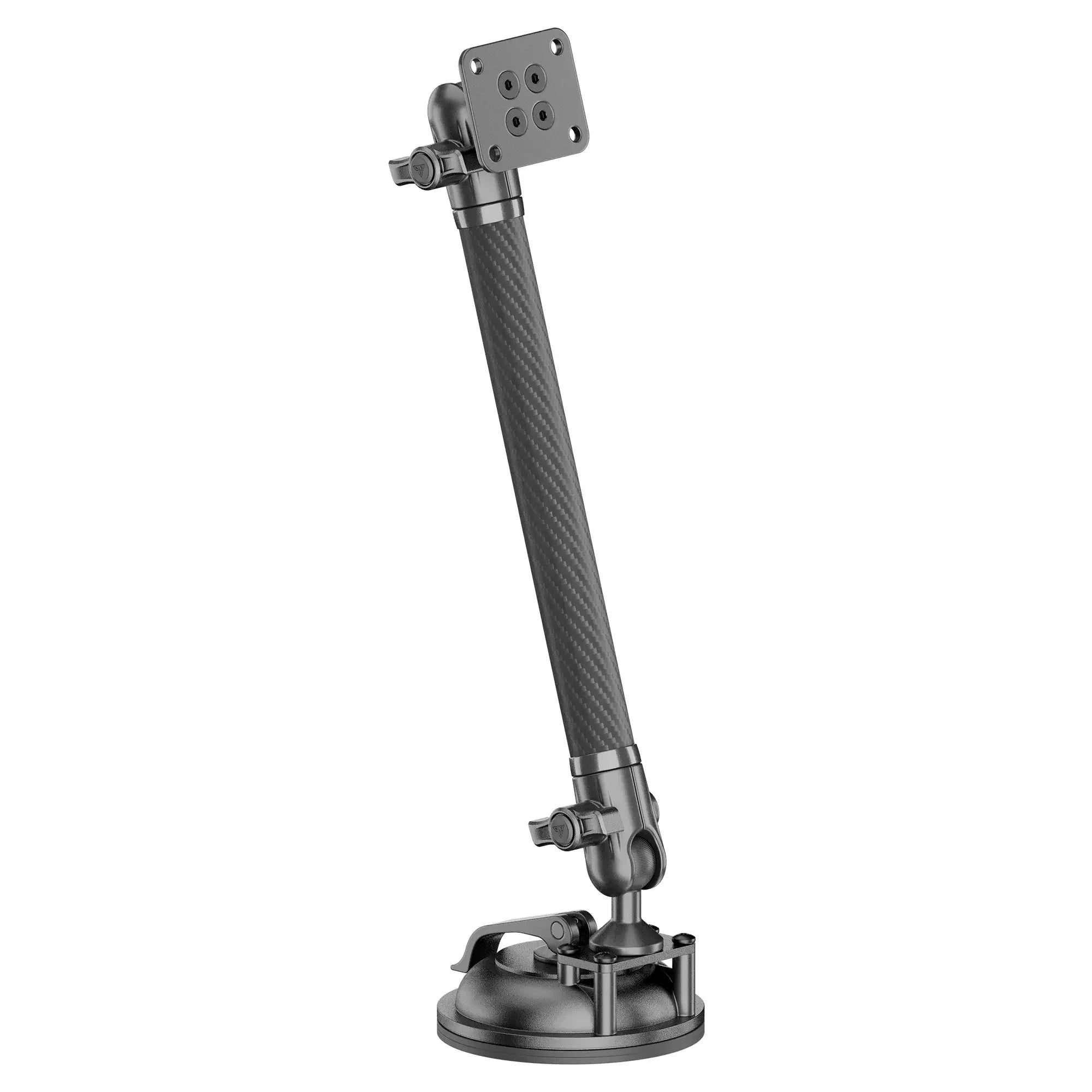 Adjustable carbon fiber suction mount for overlanding or vehicle accessories