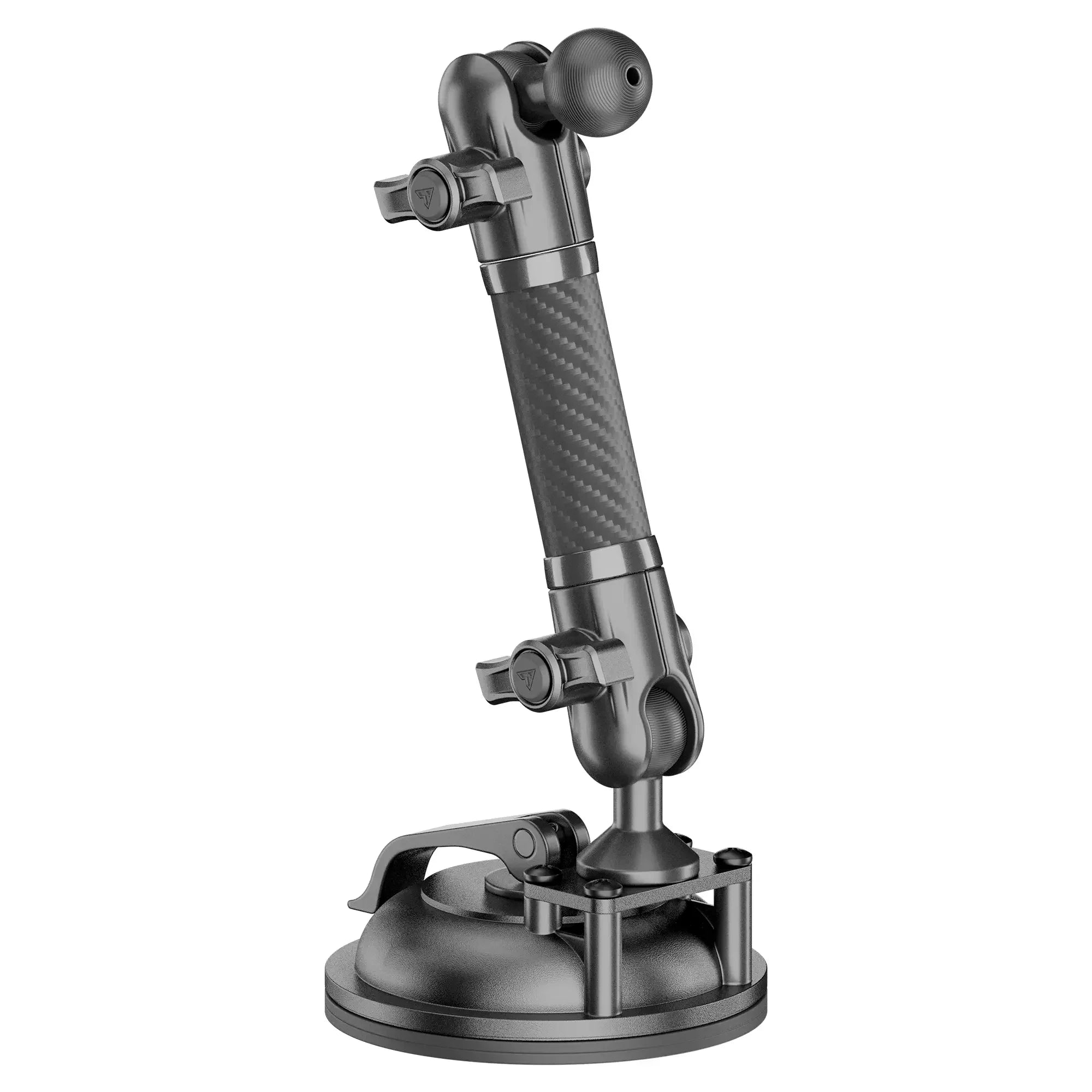 Adjustable carbon fiber suction mount for overlanding vehicle accessories