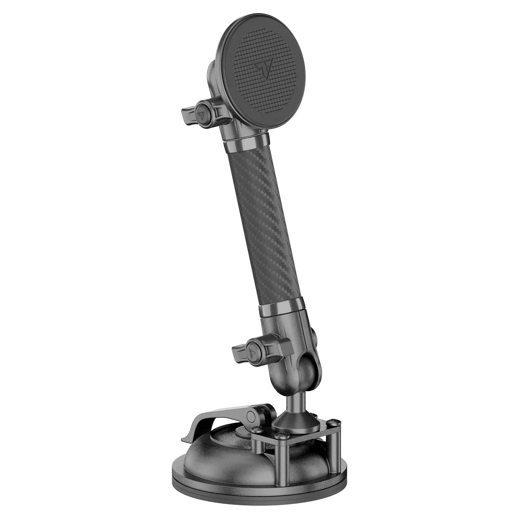 Adjustable heavy-duty vehicle mount with suction base for off-road or expedition gear