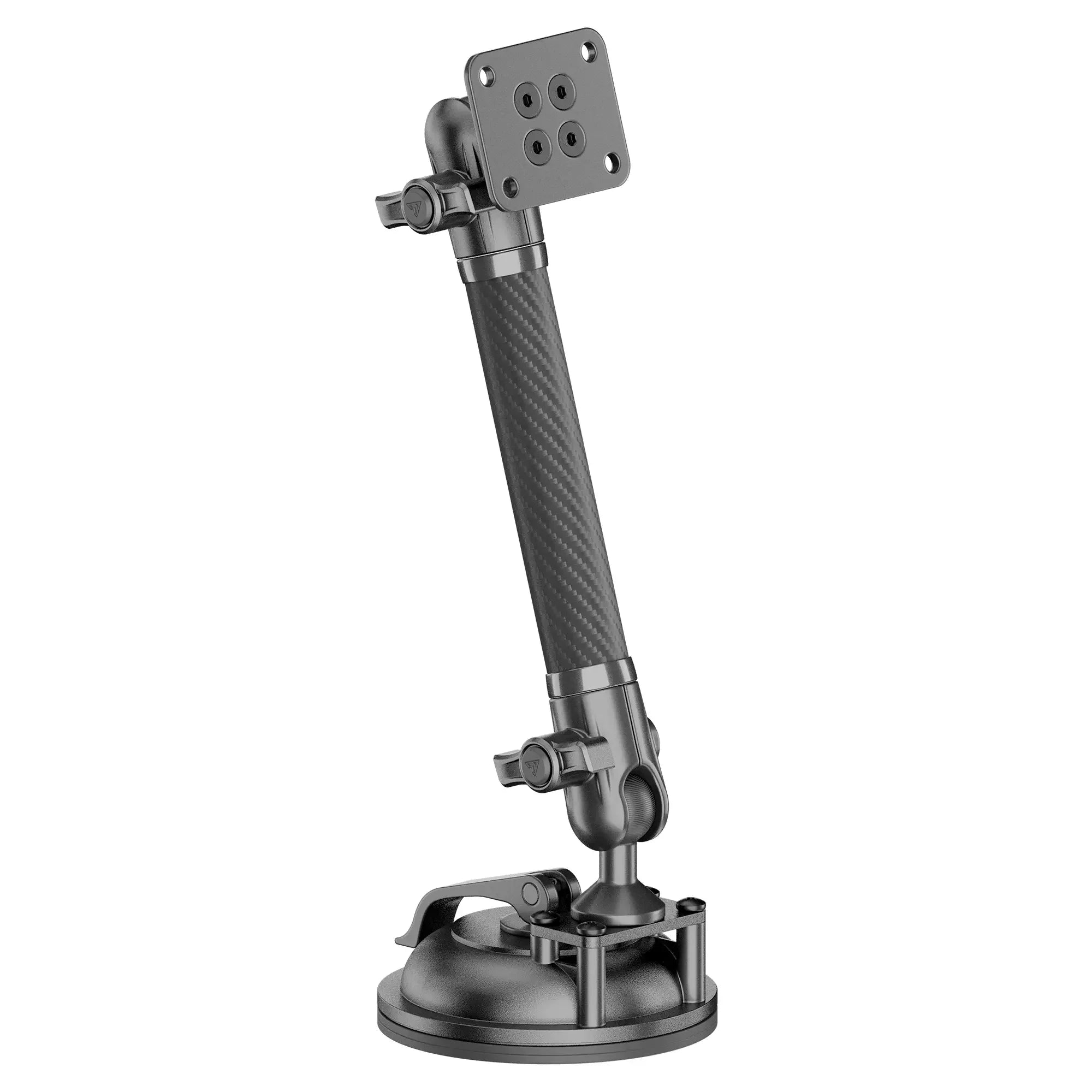 Heavy-duty carbon fiber suction cup mount with adjustable arm for off-road vehicles