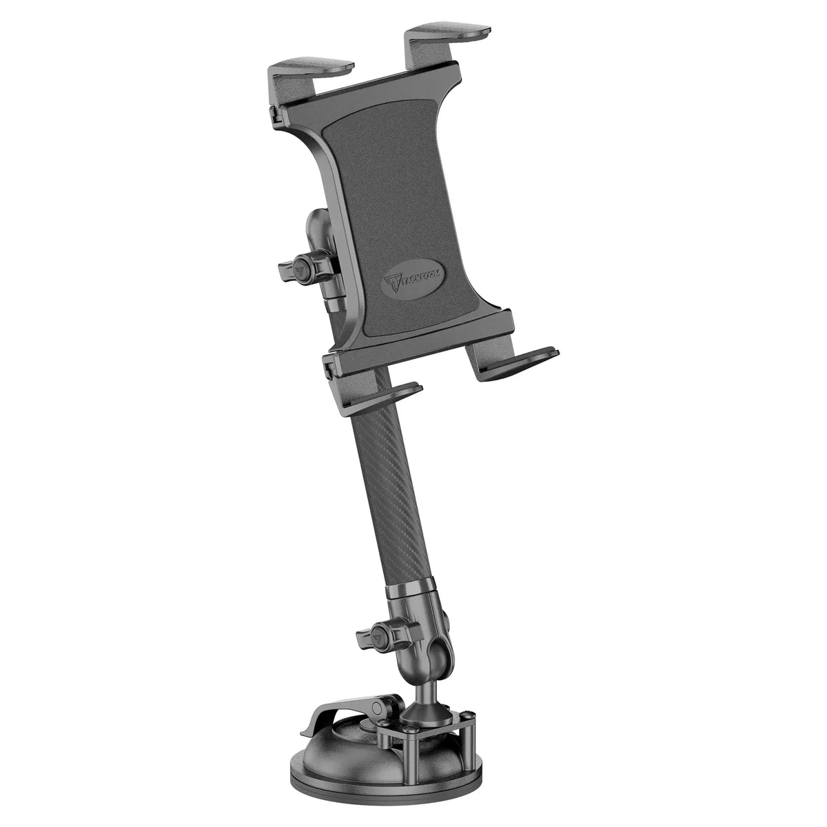 Tackform composite tablet holder with windshield suction cup for universal fit