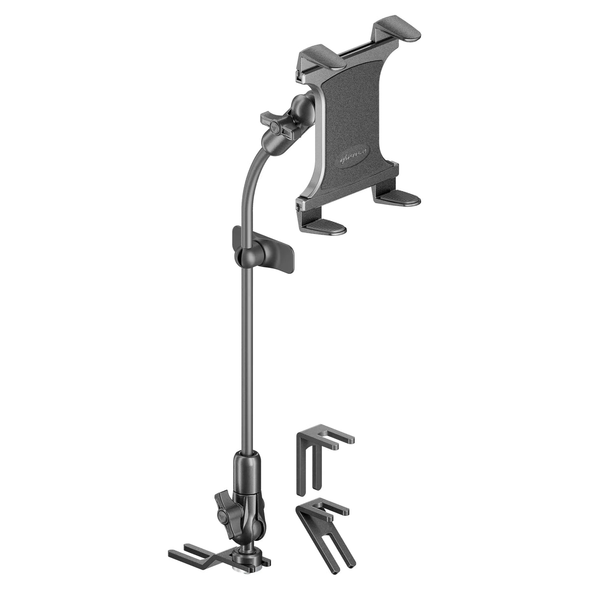 Tackform seat rail floor bolt mount with composite tablet holder for universal fit