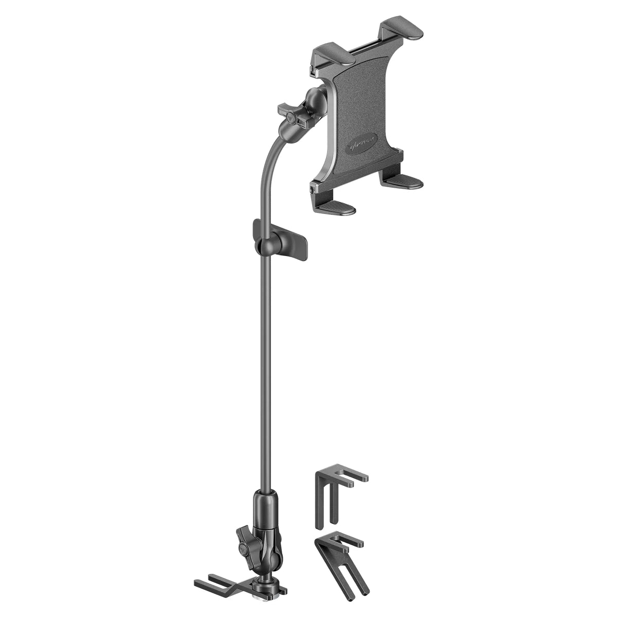Tackform seat rail floor bolt mount with composite tablet holder for universal fit