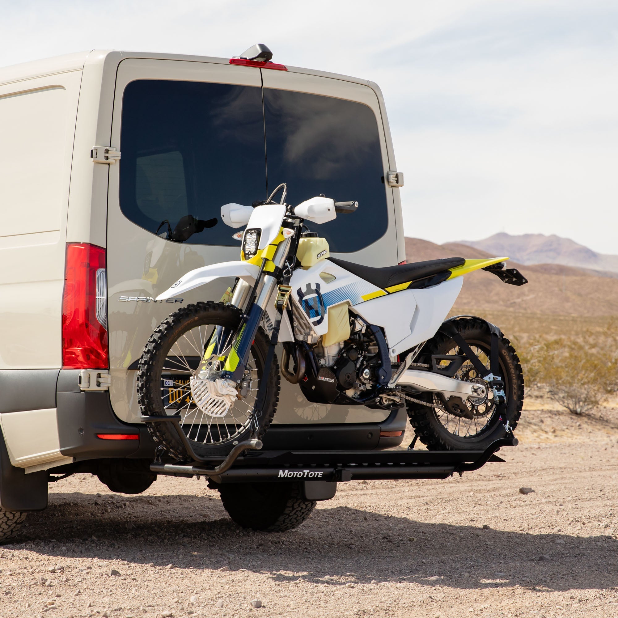 MotoTote-Max-Motorcycle-Carrier-Husquvarna-Mercedes-Sprinter-Van-1 - NVMOS