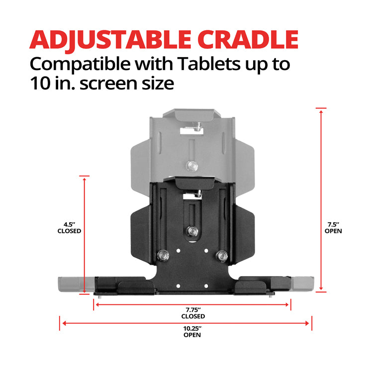 Tackform metal locking tablet cradle with 26mm ball for universal fit