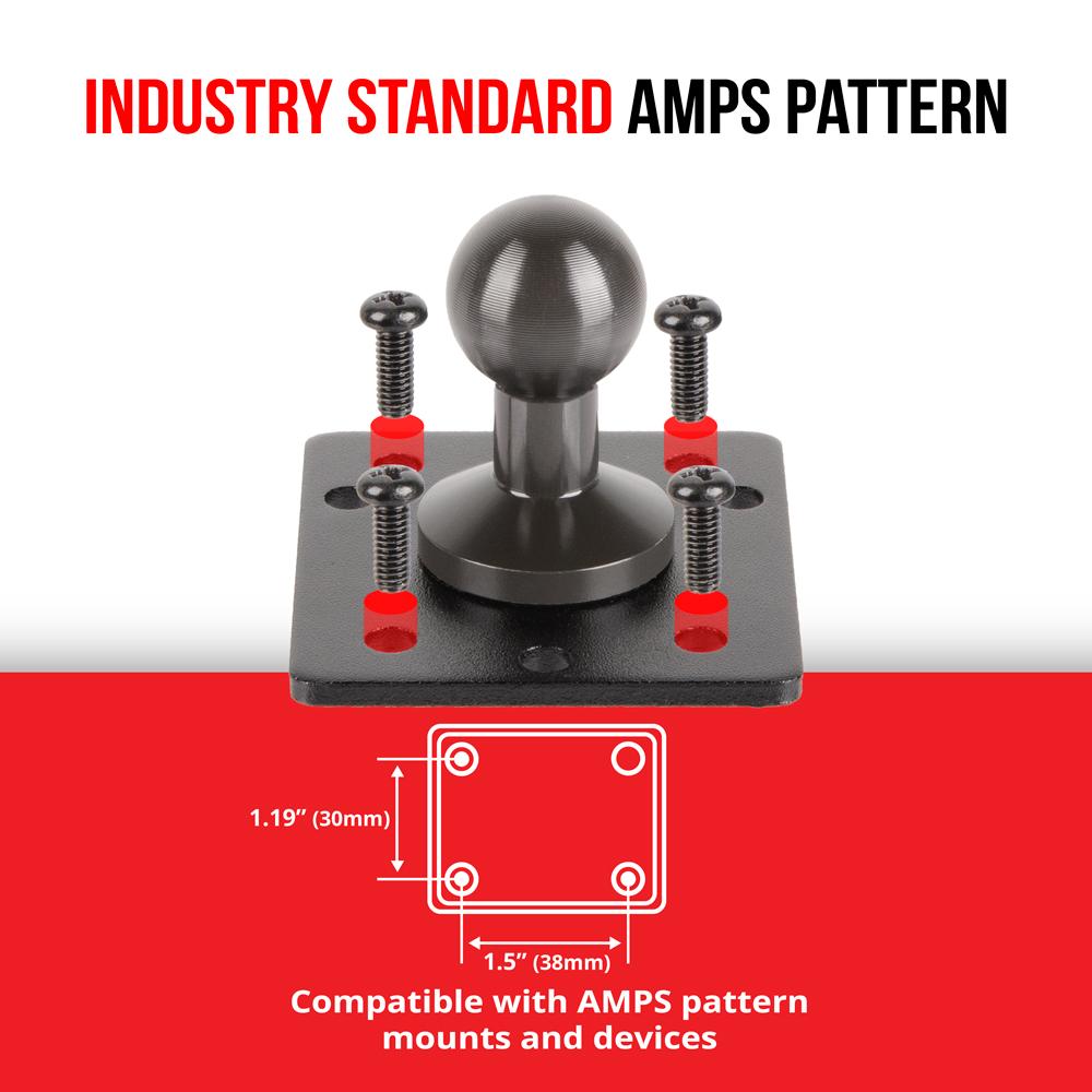 Tackform tablet holder with AMPS base and modular arm for universal fit