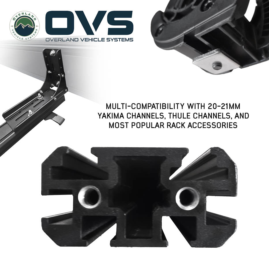 Overland Vehicle Systems Pro Crossbars with end caps and brackets - view 3