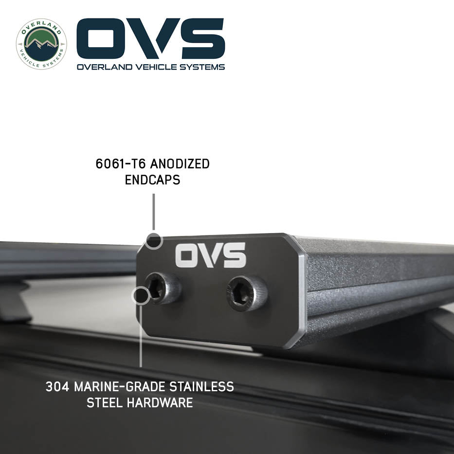 Overland Vehicle Systems Pro Crossbars with end caps and brackets - view 5