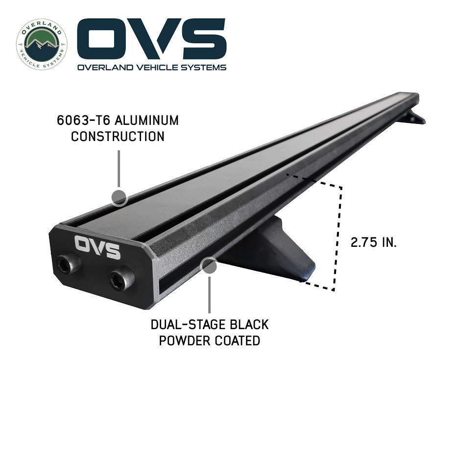 Overland Vehicle Systems Pro Crossbars with end caps and brackets - view 6