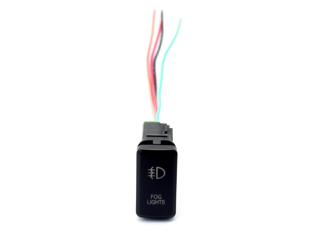 Fog lights rocker switch with colored wiring for off-road vehicle installation