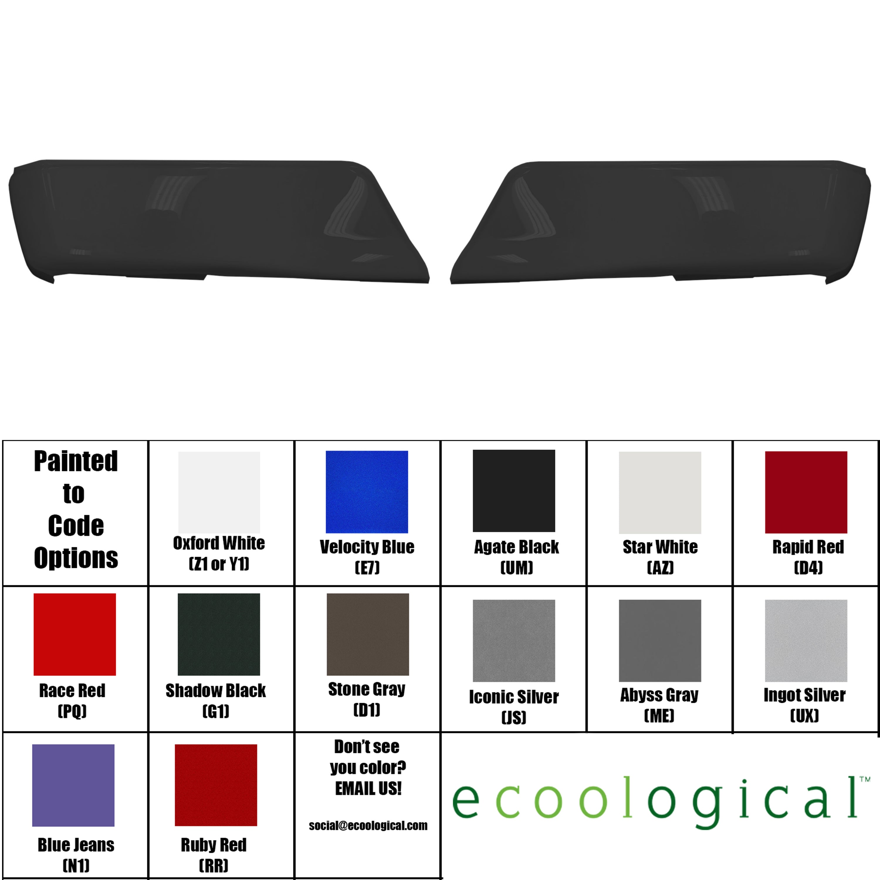 2015-2020 Ford F150 - Rear BUMPERSHELLZ™ - Decorative-Protective Rear Bumper Cover Set