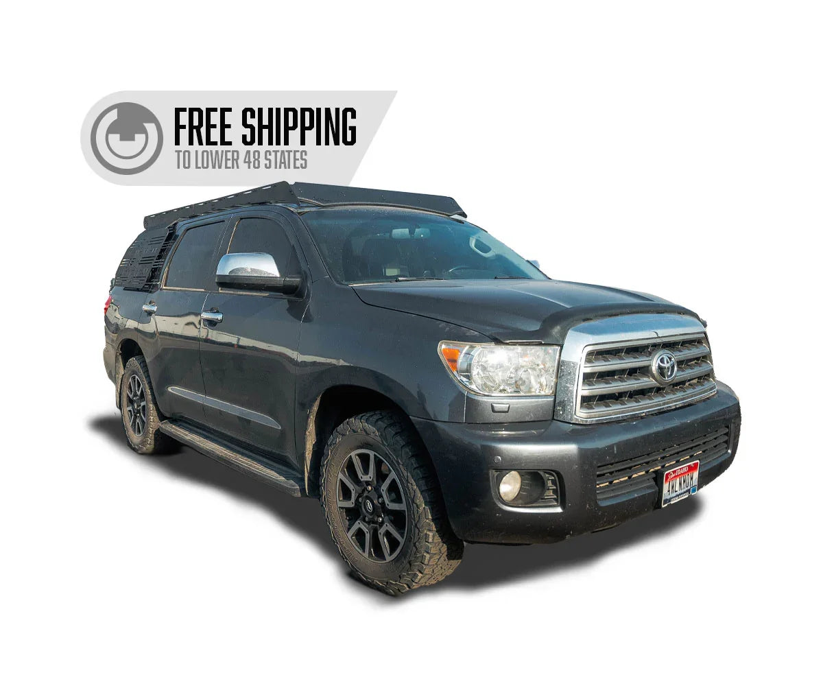 Toyota Sequoia SUV with Prinsu roof rack for overlanding and adventure gear