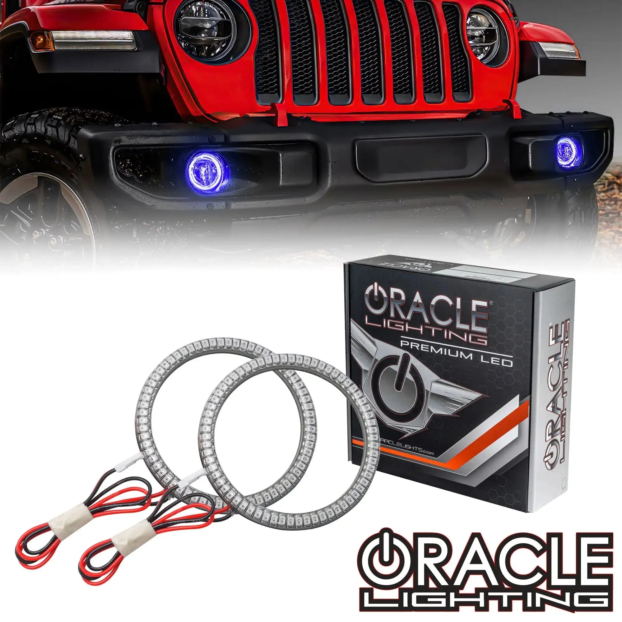 ORACLELIGHTING2018-2023JEEPWRANGLERJLLEDSURFACEMOUNTFOGLIGHTHALOKIT - NVMOS