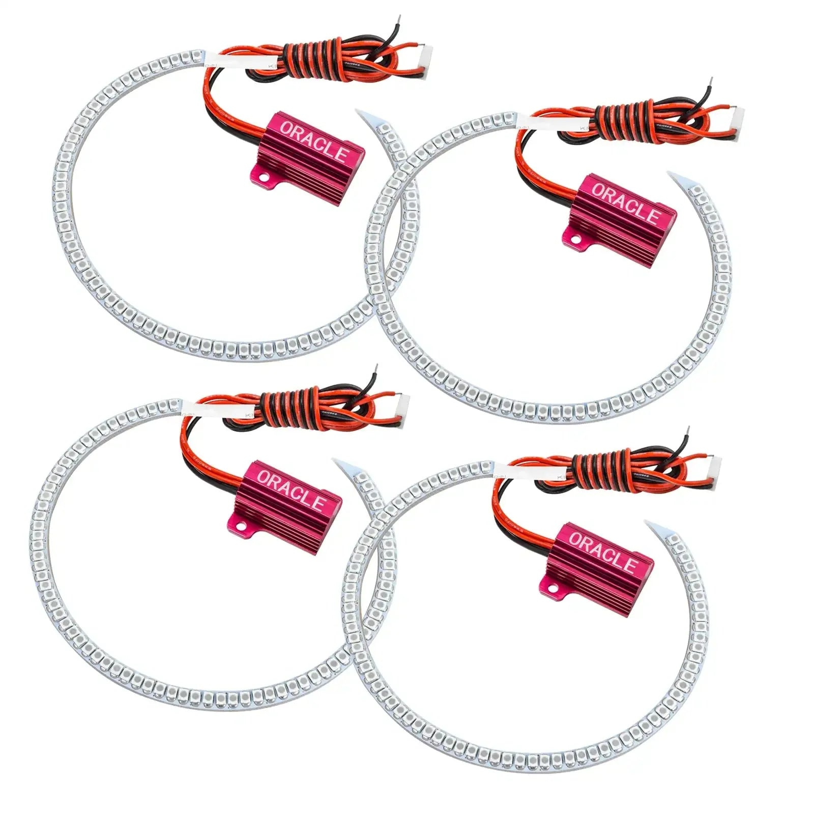 LED halo ring light kit with wiring, ideal for vehicle headlights or off-road upgrades