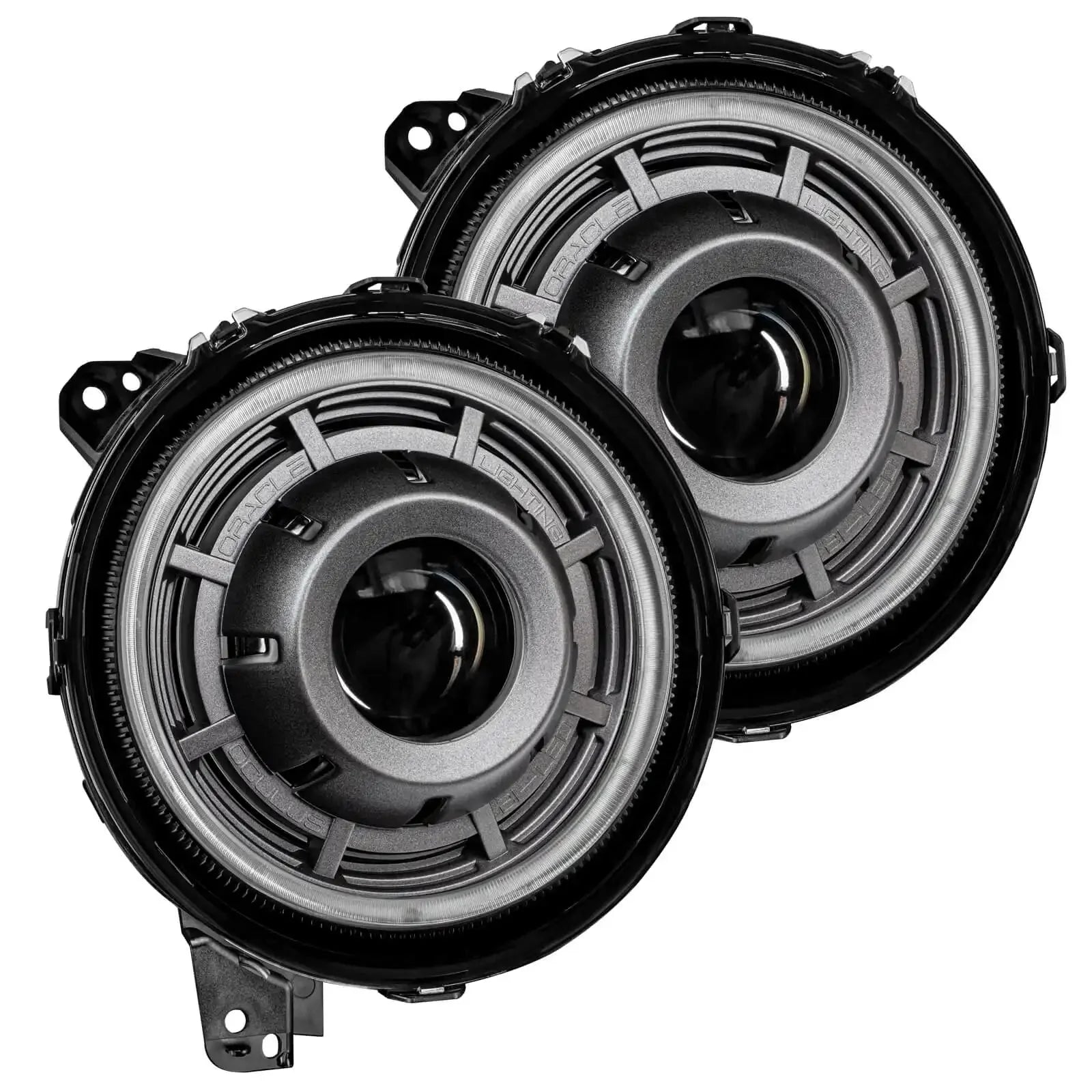 Pair of round LED off-road projector headlights for Toyota Tacoma or Jeep