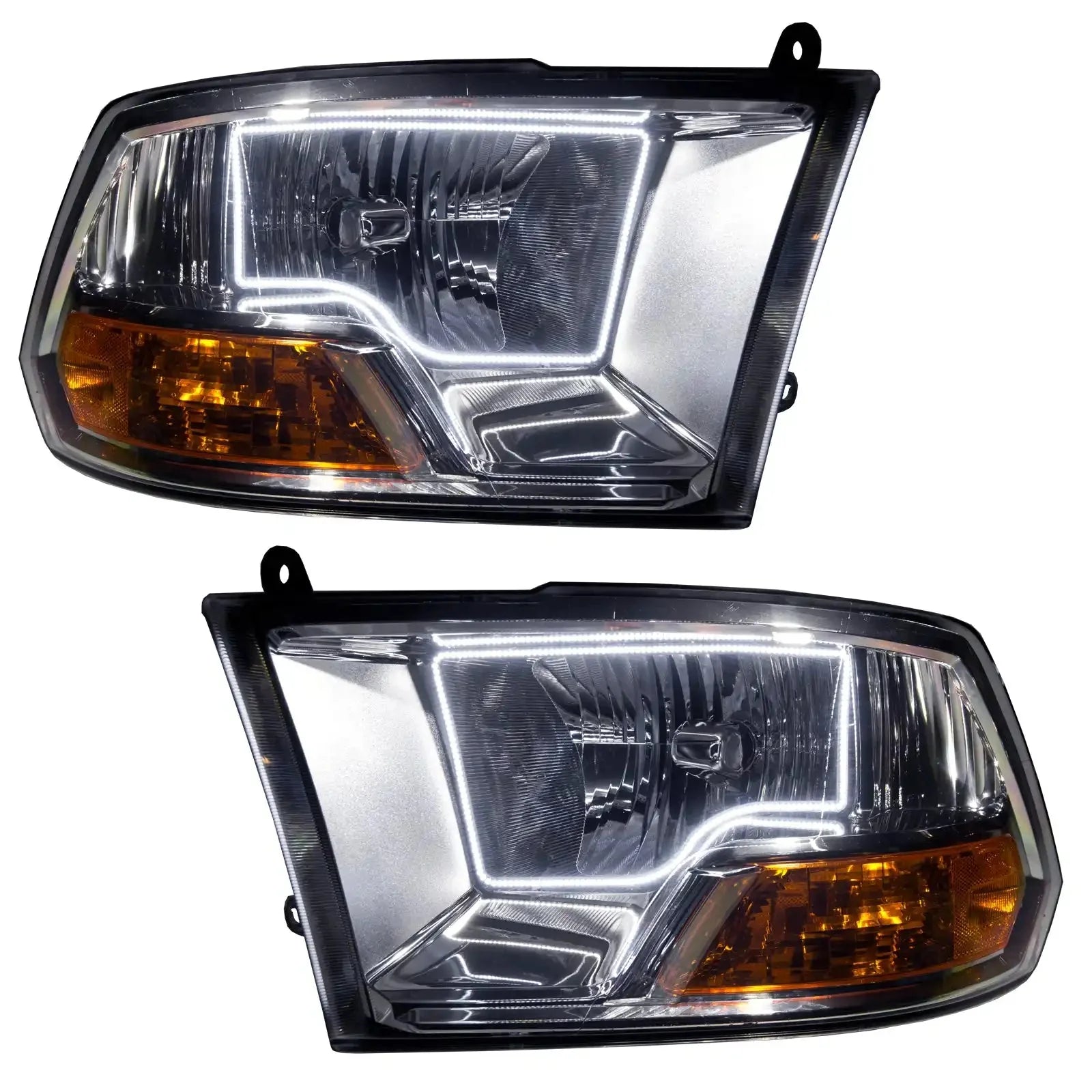 Pair of LED projector headlights with amber turn signals for Toyota Tacoma