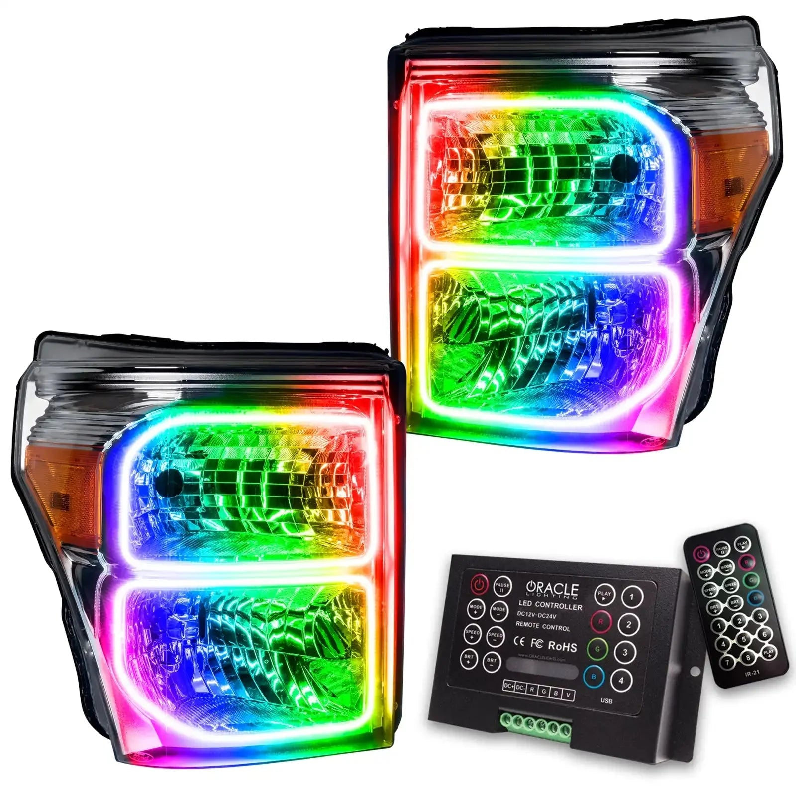 Multicolor LED tail lights with controller and remote for Toyota truck SUVs, overlanding accessory