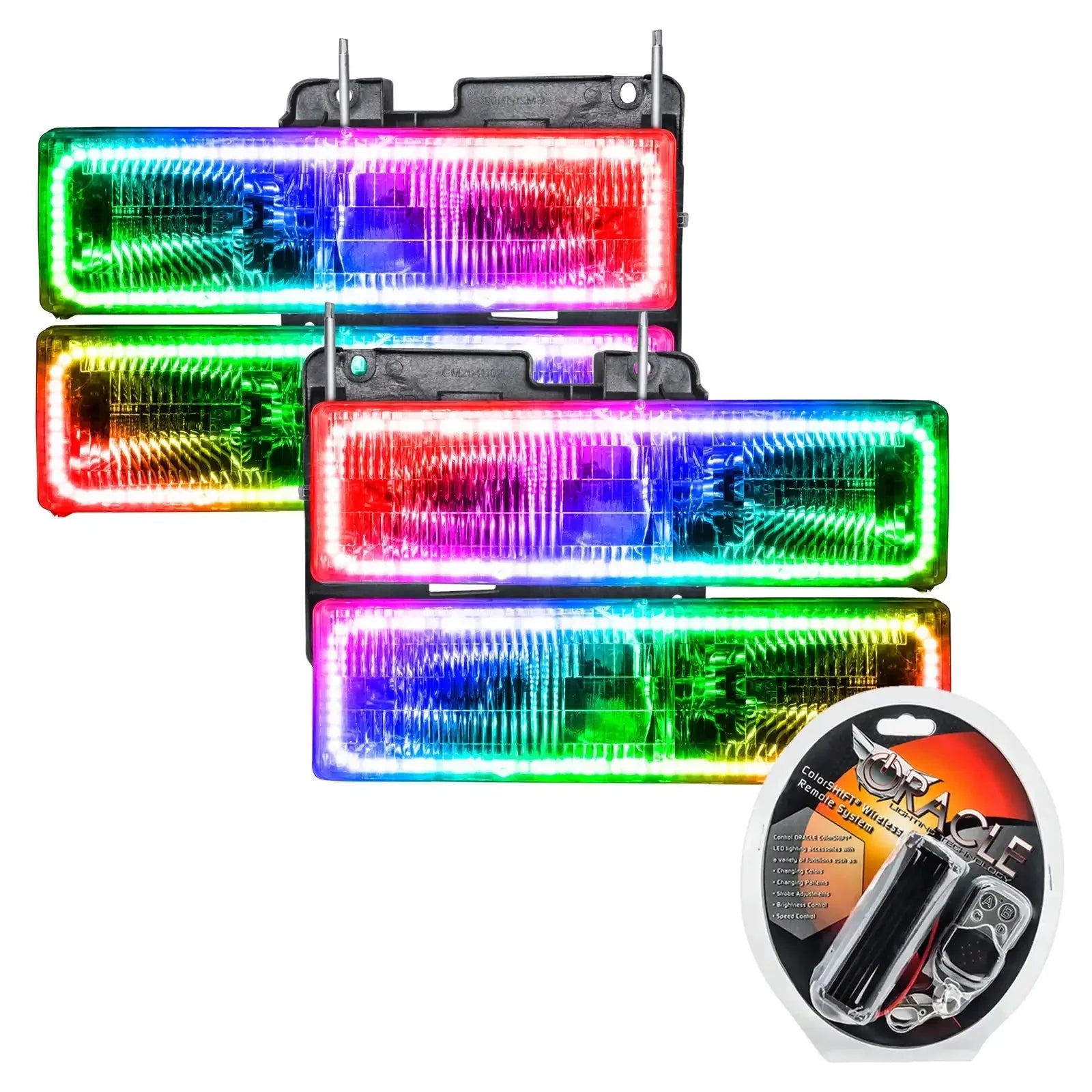 Multi-color LED fog lights with remote control for off-road vehicles, overlanding gear