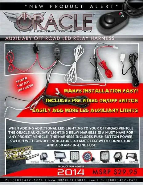 ORACLE off-road 40A single light harness, light duty, for universal fit