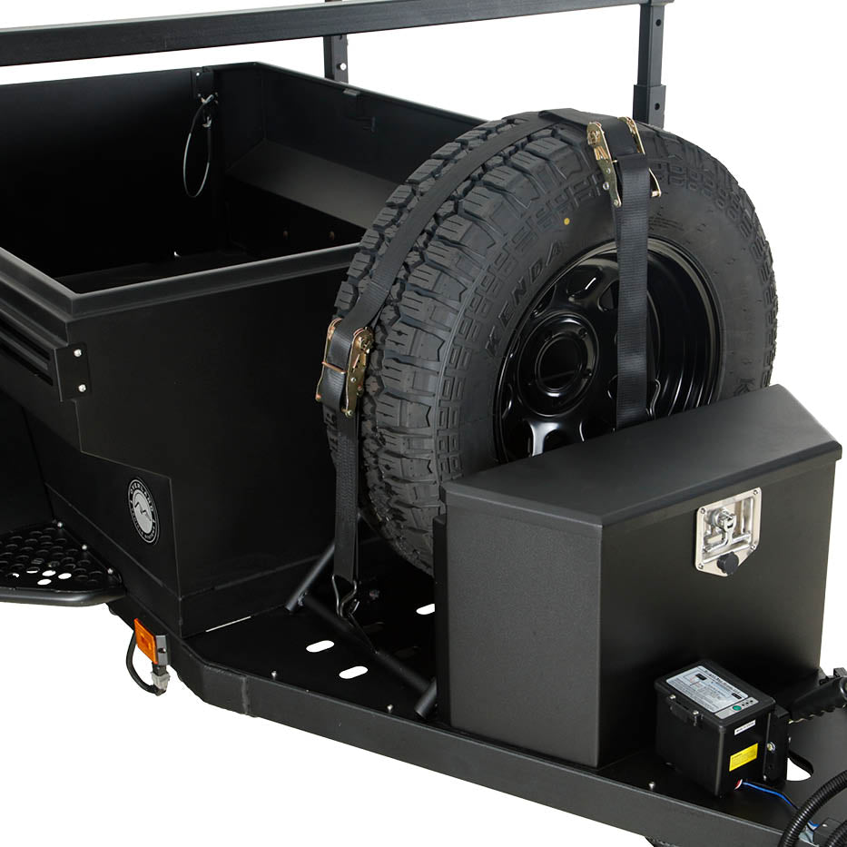 OVS spare tire carrier for off road trailer