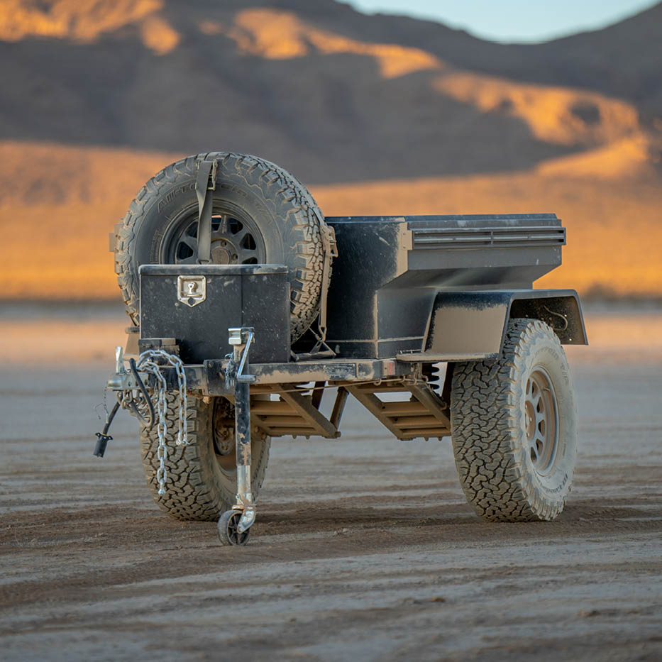 Overland Vehicle Systems military style off road trailer with articulating suspension