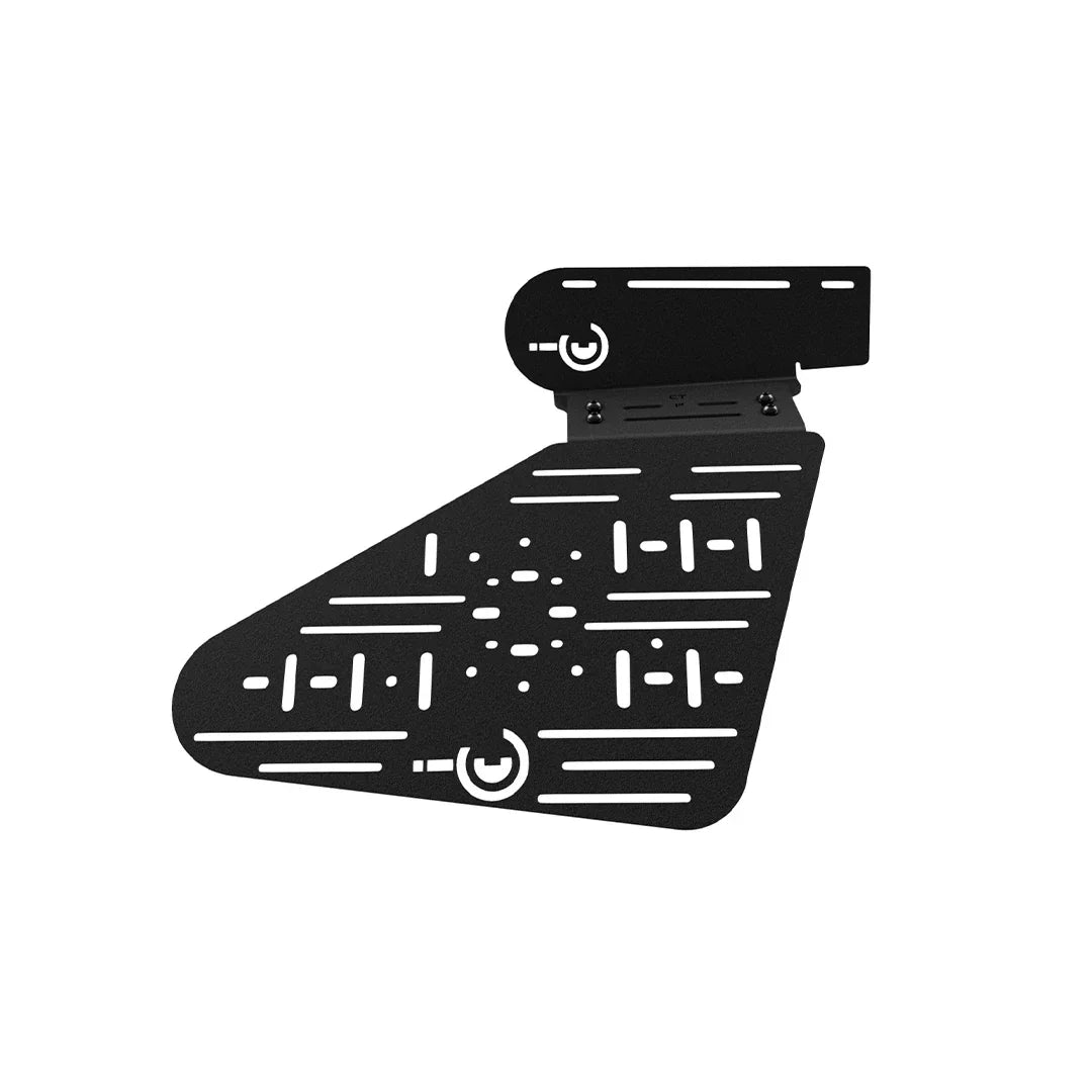 Black metal molle panel for vehicle storage or overlanding accessory mounting