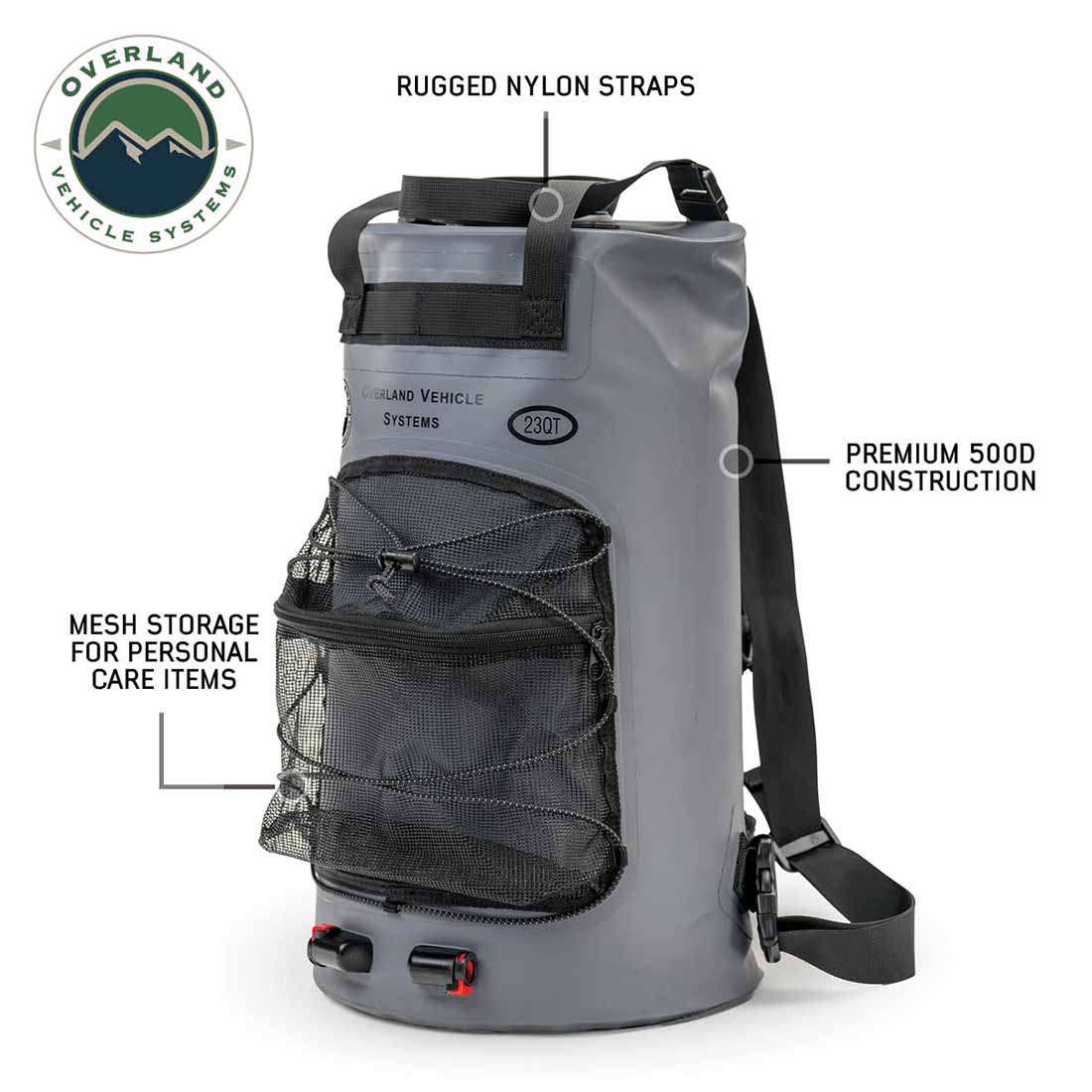 Overland Vehicle Systems 23 qt portable camp shower with foot pump and nozzle - view 5