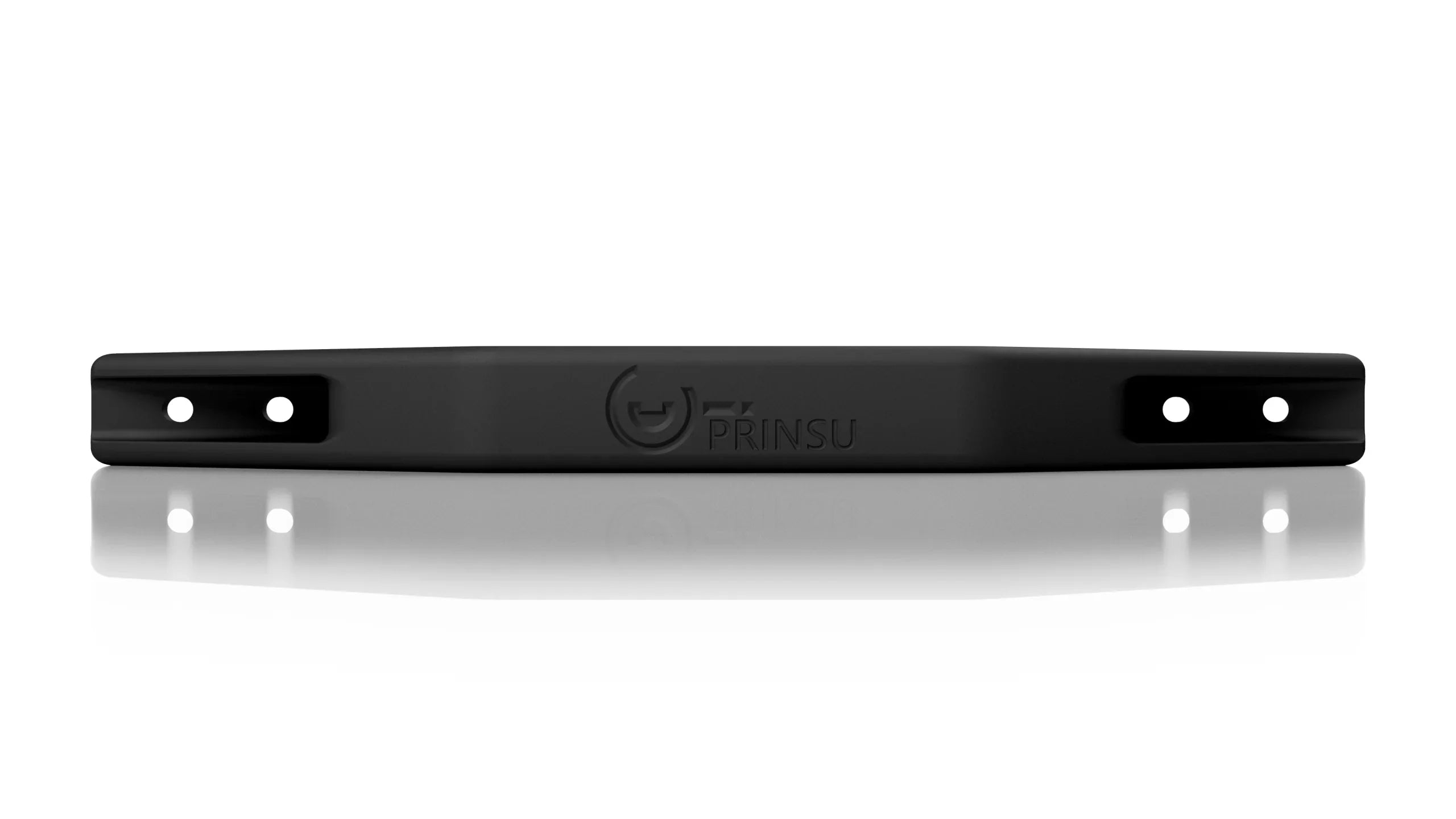 Black machined aluminum handle with four mounting holes, suitable for overlanding vehicle rack