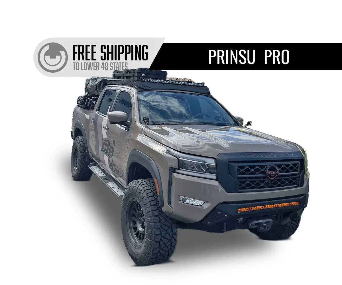 Nissan Frontier with Prinsu Pro roof rack, off-road accessories, overlanding gear