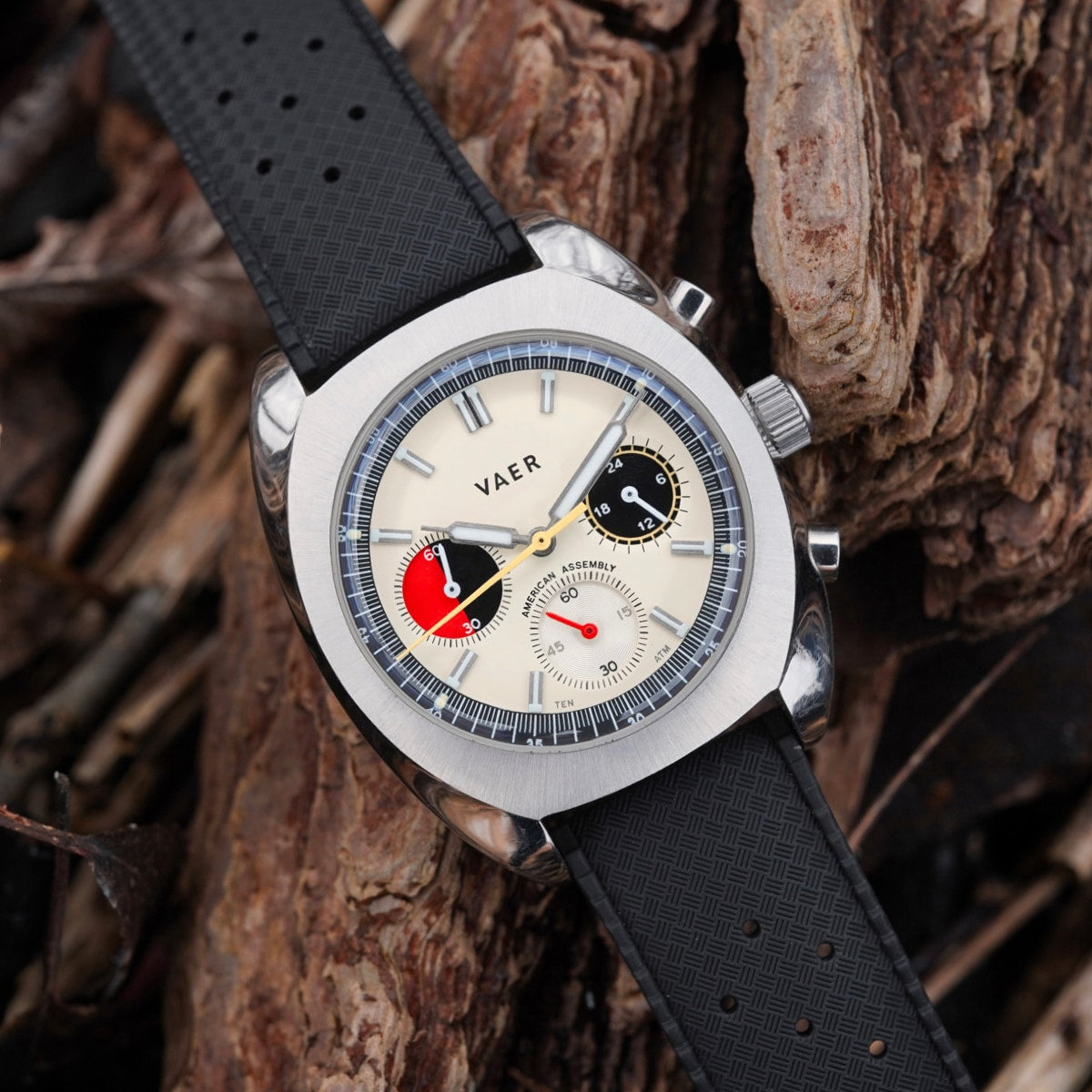 VAER R1 USA Racing Chronograph Watch - Cream 38mm
