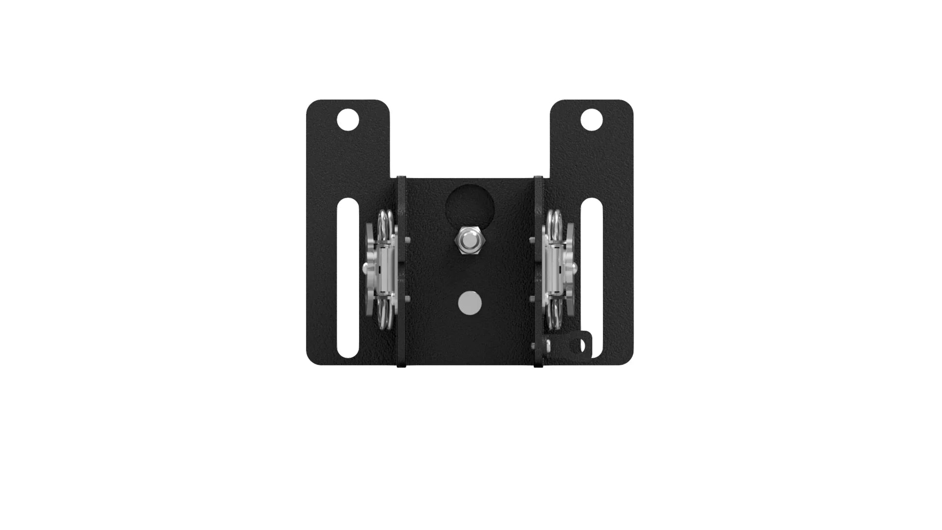 Black quick release awning mount bracket for overlanding and expedition vehicle gear