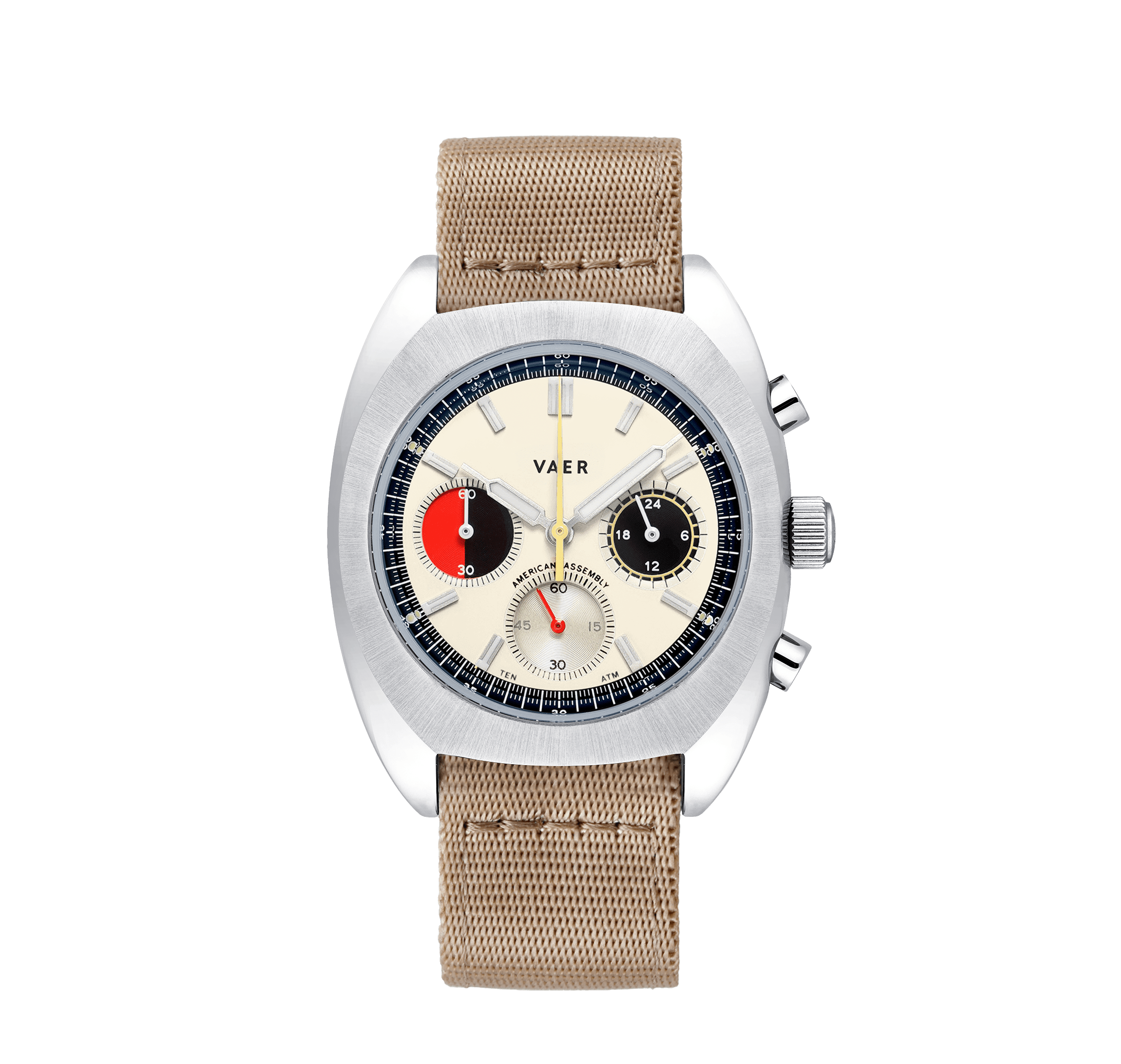 VAER R1 USA Racing Chronograph Watch - Cream 38mm