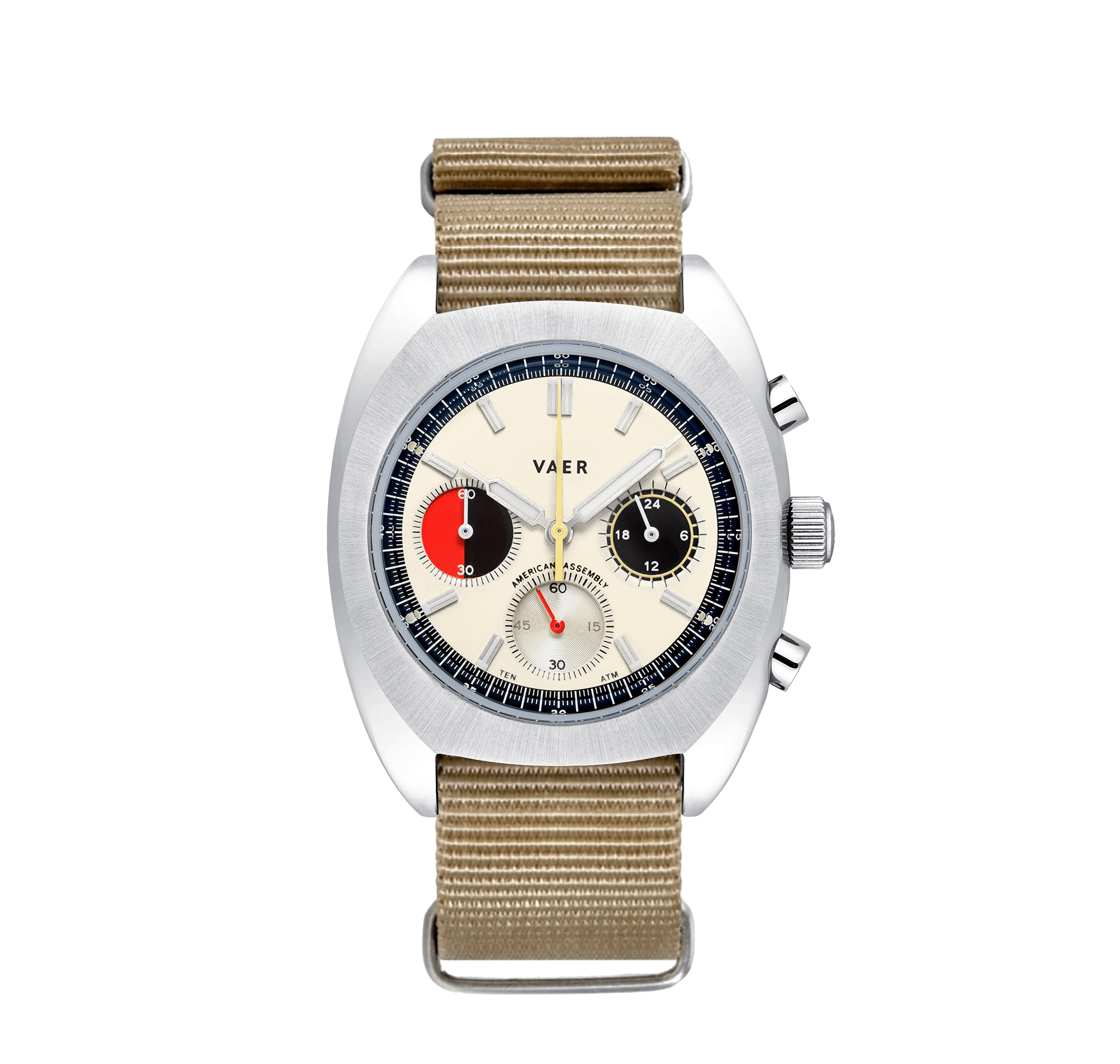 VAER R1 USA Racing Chronograph Watch - Cream 38mm