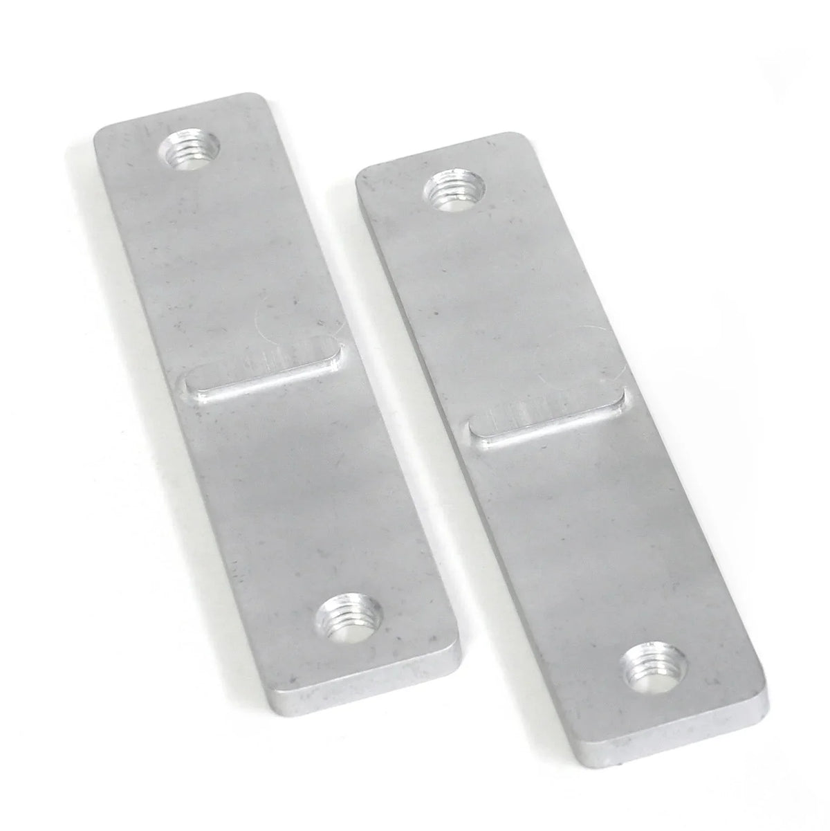Pair of aluminum threaded rail tie down plates for overlanding and vehicle accessories