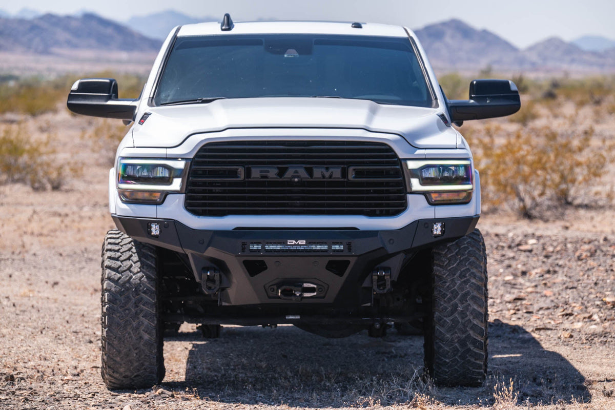 DV8 Offroad Spec Series front bumper for 2019-2026 Ram 2500/3500
