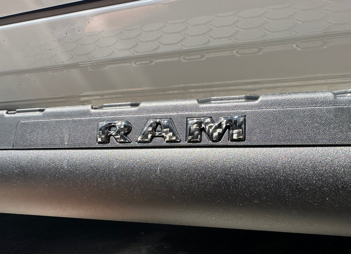 Tufskinz running board letter inserts for 2025-2027 Ram 1500/2500/3500