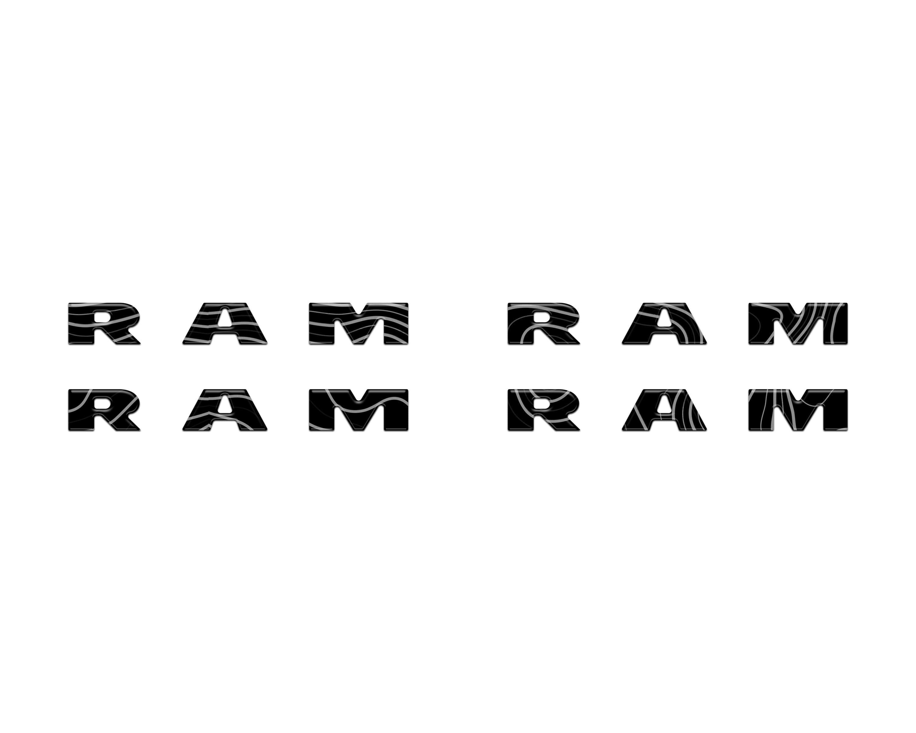 Base Model Running Board Letter Inserts Fits 2025-2026 Ram 1500/2500/3500