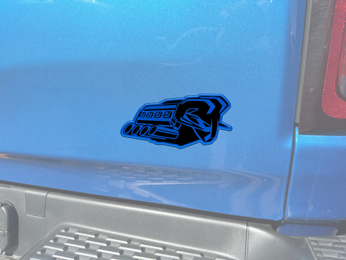 Tufskinz Ram V8 badge overlay for universal fit