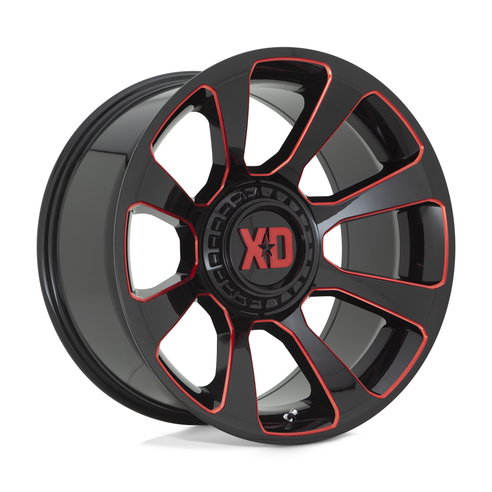 XD Reactor (XD854) Wheel - Gloss Black Milled w/ Red Tint