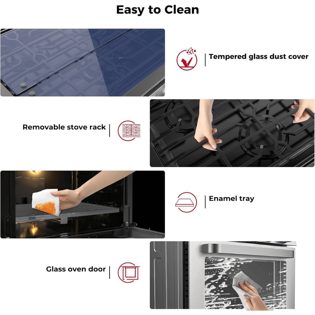 Camplux RV Stove Gas Range Oven w/ 3 Burners Cooktop 21 Inches CLASSIC