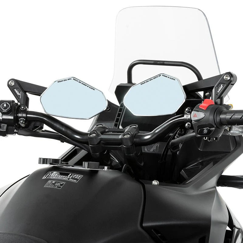 CNC Aluminum Rearview Mirror – Anti-Glare, Wide-Angle Spherical Lens, 1200R Curve